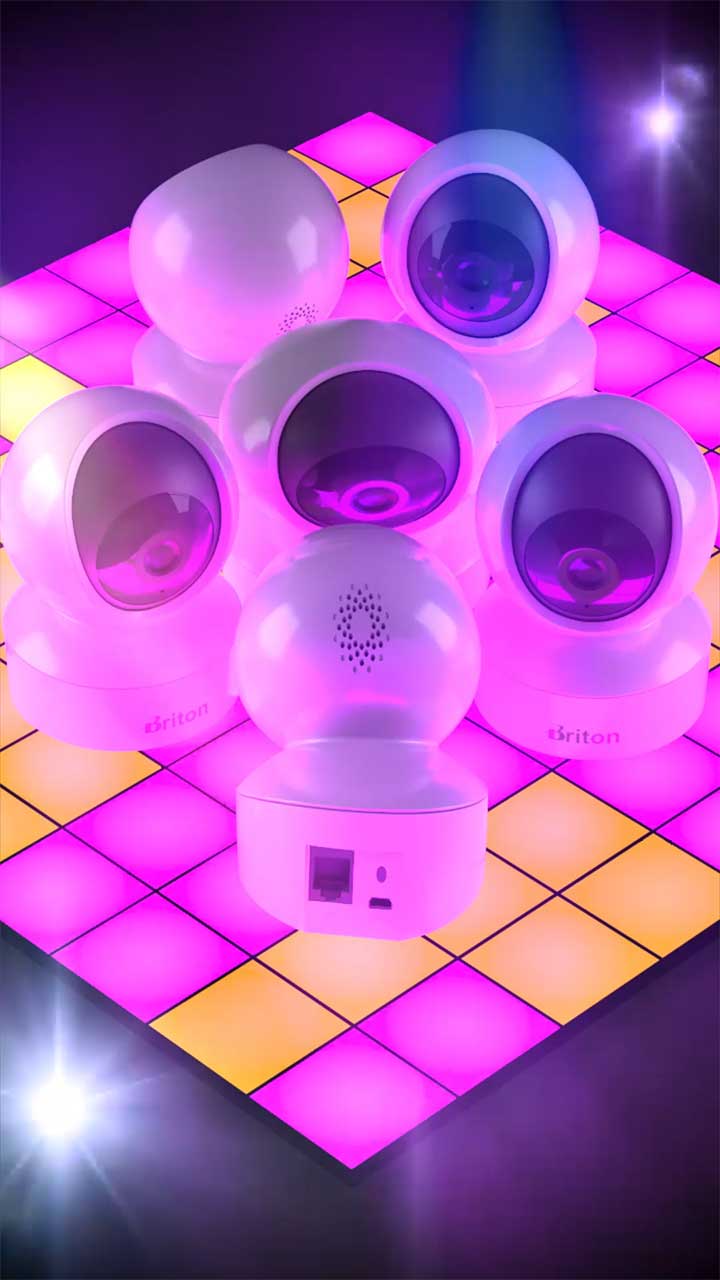 کاور موشن دیزاین رقص خنده‌دار دوربین‌های IoT برایتون - سه بعدی